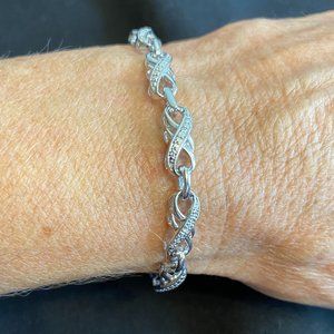 Diamond Accent Infinity Bolo Bracelet